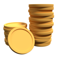 3D gold coins. Business investment. Growth calculate finance saving concept. Money growth gold coins. 3d rendering illustration png