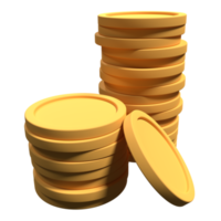 3D gold coins. Business investment. Growth calculate finance saving concept. Money growth gold coins. 3d rendering illustration png