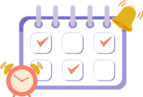 icon calendar with date schedule bell and alarm clock png