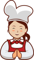 fêmea chefe de cozinha ícone com amigáveis face. fêmea chefe de cozinha ícone com sorridente face png