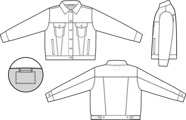Denim Jacket Template Vector Art Icons and Graphics for Free Download