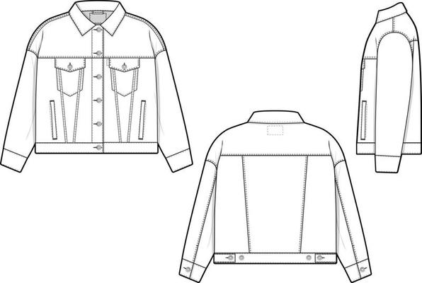 Denim Jacket Template Vector Art Icons and Graphics for Free Download