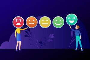 User feedback emoticons infographics set. rating feedback scale emotion faces. Emoji reactions. vector icons. business presentation background.