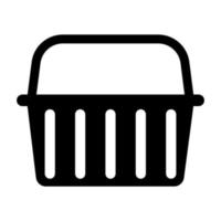 Icon basket shop market, web symbol basket buy supermarket purchase vector