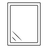 icono vaso espejo ventana, panel pared marco puerta placa espejo vector