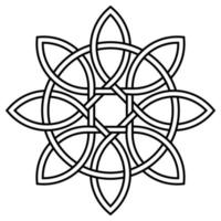 Celtic knot of petals and circle of nature and longevity, vector Tibetan symbol knot eternal life and love