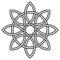 Celtic knot of petals and circle of nature and longevity, vector Tibetan symbol knot eternal life and love