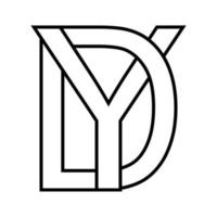 Logo sign dy yd icon, nft dy interlaced letters d y vector
