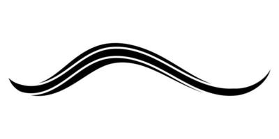 Calligraphic figure triple wavy ribbon stripe tattoo for pages, books of diplomas vector