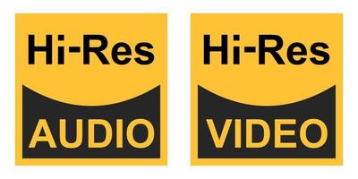 High resolution video audio signals vector sign symbol icon hi res audio video