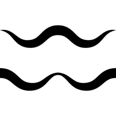 Curved calligraphic wavy line, vector, ribbon as calligraphy travel element, gracefully curved wave