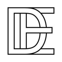 Logo sign de ed icon, sign interlaced, letters d e vector