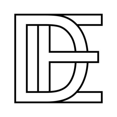 Logo sign de ed icon, sign interlaced, letters d e