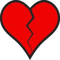 Heart icon with a crack divided in half vector