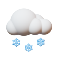 3d minimaal weer voorspelling concept. sneeuw weer icoon. 3d illustratie. png