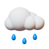 3d minimal väder prognos begrepp. regn väder ikon. 3d illustration. png
