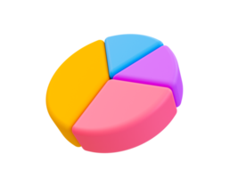 3d minimal pie chart. data analysis icon. pie graph. 3d illustration. png