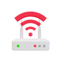 3d minimaal netwerk signaal. Wifi signaal vastbinden. router met een signaal icoon. 3d illustratie. png