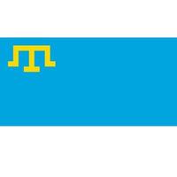 Flag  Crimean Tatar people sky blue flag, with  golden tamga, crimea flag vector