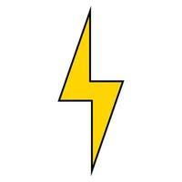Lightning high voltage sign, electrical shock hazard warning risk power vector