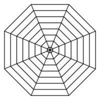 octágono 8 araña cuadrícula modelo Radar plantilla, 8s araña diagrama vector