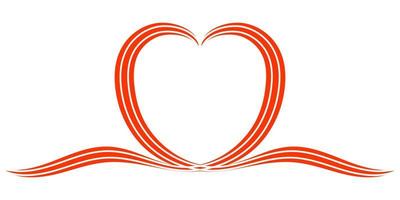 triple caligráfico líneas corazón, concepto de esperanza, LED y amor vector