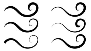 Wave sea line doodle curl water, ocean sketch outline curve vector