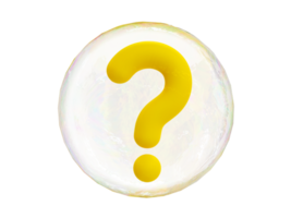 3d minimal questioning concept. problem-solving concept. finding an answer. searching for answers. questions mark icon floating in bubbles. 3d illustration. png