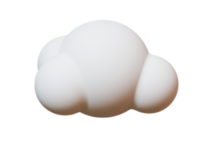 3d minimal Wolke. Karikatur flauschige Wolke. 3d Illustration. png