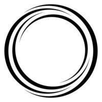 Circle logo, digital target round, shape swirl orbit, loop globe vector