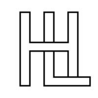 Logo sign hl lh icon nft, interlaced letters l h vector