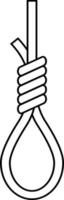 Noose loop for hanging death penalty icon vector