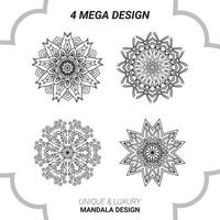 mandala diseño, alheña, tatuaje, tela vector