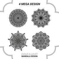Mandala design, henna, tattoo, fabric vector