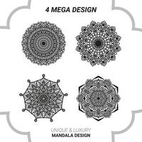 mandala diseño, alheña, tatuaje, tela vector