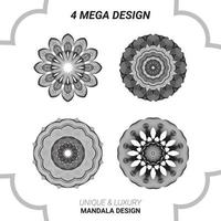 Mandala design with line art vector