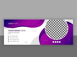 Email signature, email footer template, social media cover or contact card vector