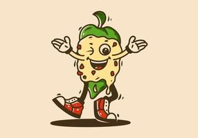 Mascot character of walking Chiles en nogada wit happy face vector