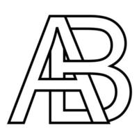 logo icono dos entrelazado letras un b, logo ab licenciado en Letras vector