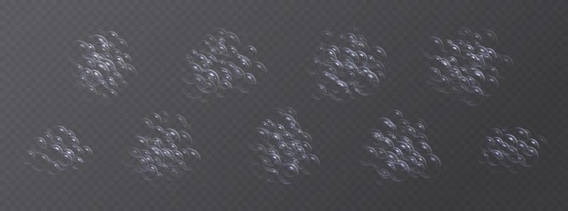 Soap foam with bubbles, realistic sparkling shampoo, bath lather texture, liquid laundry detergent effect