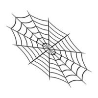 Oval cobweb symbol, hand drawn tangle and trap spider web vector