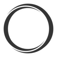 Round graceful frame, logo calligraphy element, circle of two moons vector