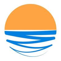 Sun and water logo resort beach vacation coast stock illustration vector