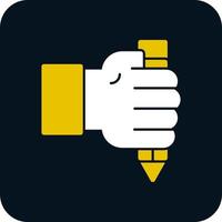 Hand And Pencil Vector Icon Design