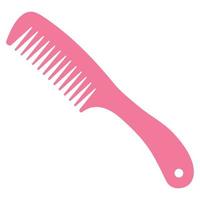 Fashionable pink hair comb, classic barbershop hair comb vector