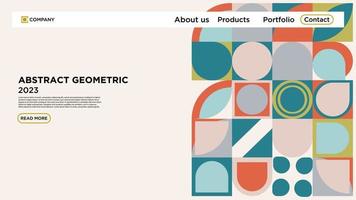 Abstract Background Retro Website Landing Page vector