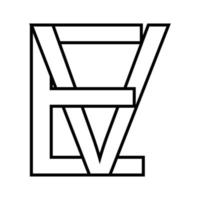 logo firmar ev ve icono nft, ev entrelazado letras mi v vector