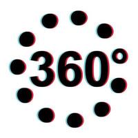 360 la licenciatura 3d estereoscópico efecto vector vía 360 la licenciatura 3d firmar vr