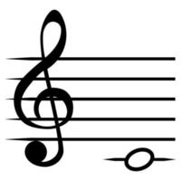 Note C DO, music staff lines G clef, solfeggio note vector