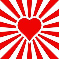 Background for lovers red heart with rays vector